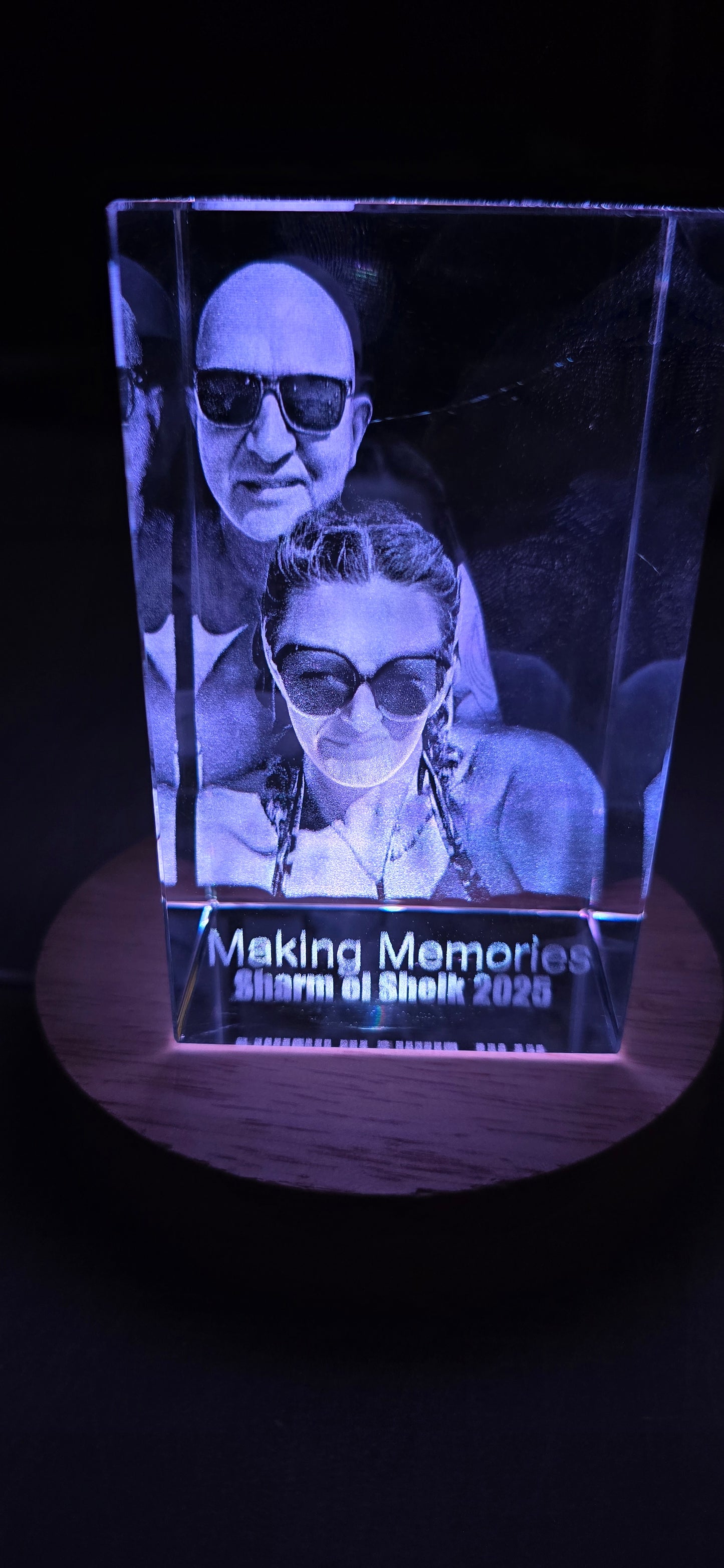 3D Crystal Photo Gift Tower with Inner Engraved Photo 50X50X80mm