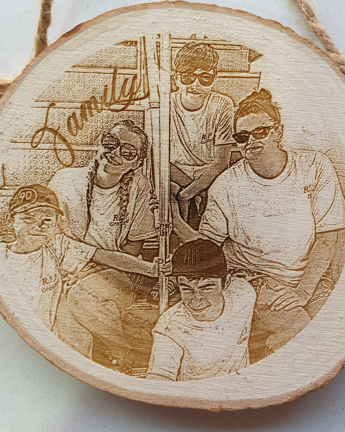 Personalised Photo log slice,wooden photo gift