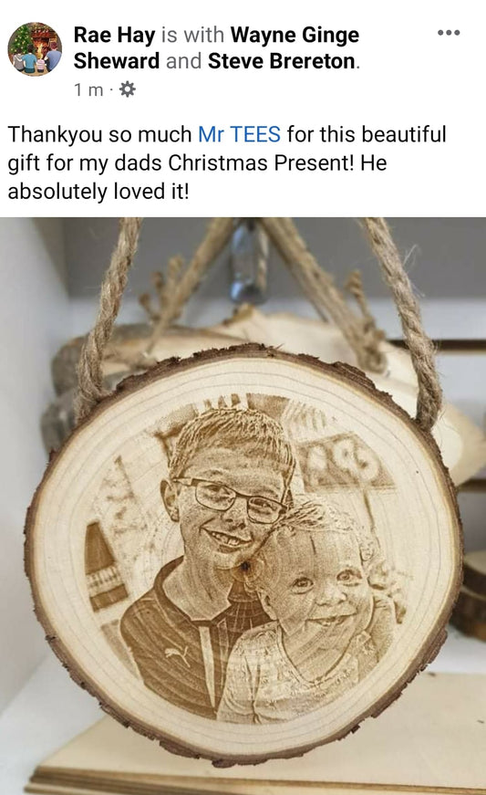 Personalised Photo log slice,wooden photo gift