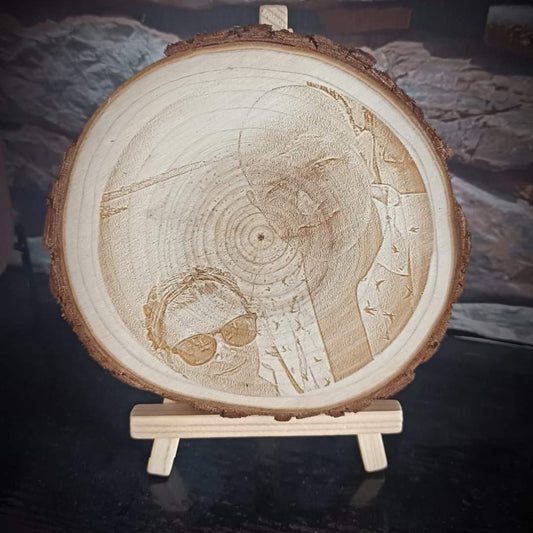 Personalised Photo log slice,wooden photo gift