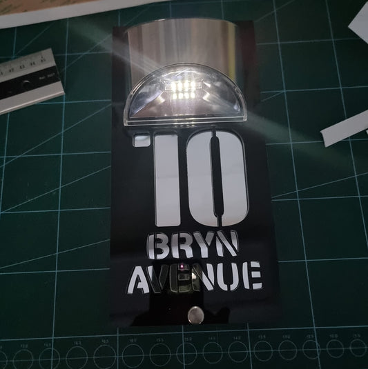 Laser cut Acrylic House Sign with solar light