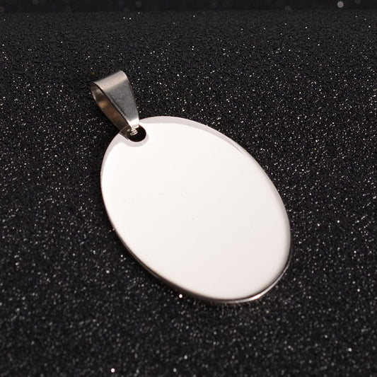 Stainless Steel oval Pendant & chain