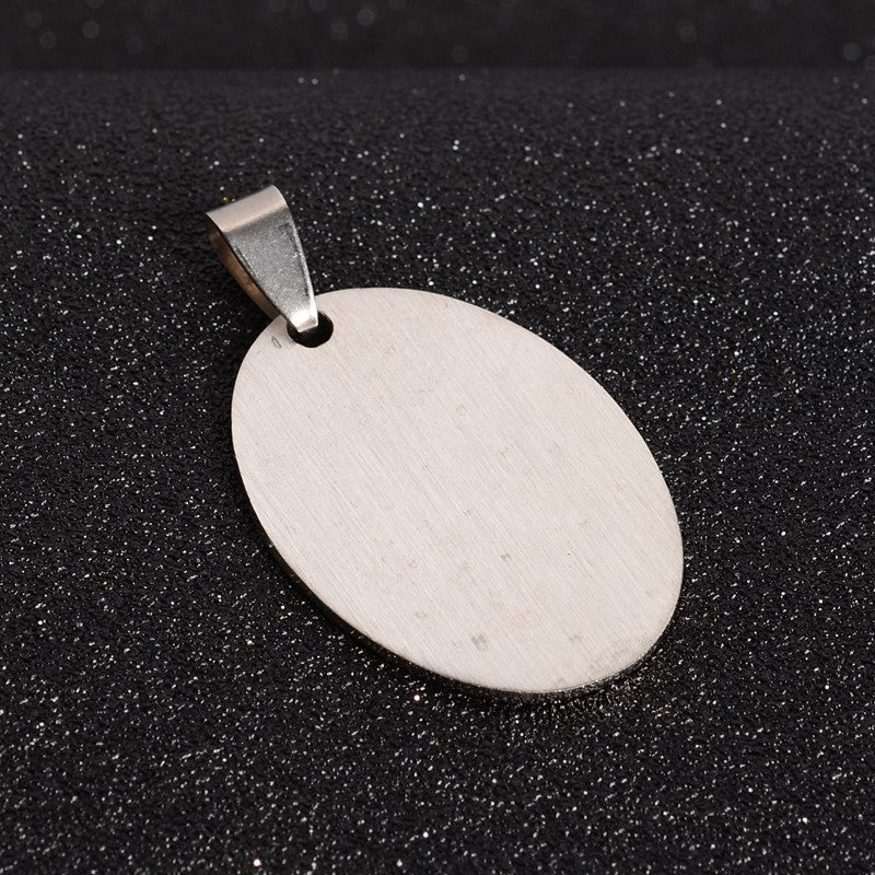 Stainless Steel oval Pendant & chain