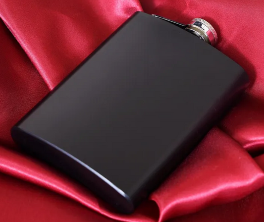 Personalised Black hip flask 8oz