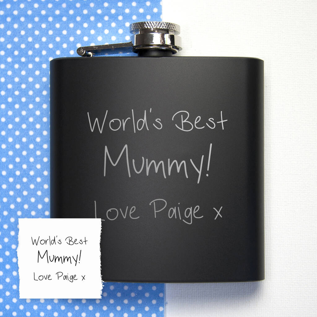 Personalised Black hip flask 8oz