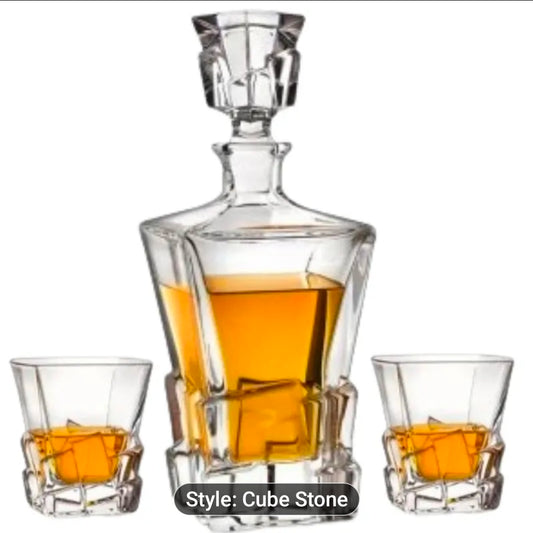 Glass Decanter set with wooden gift box