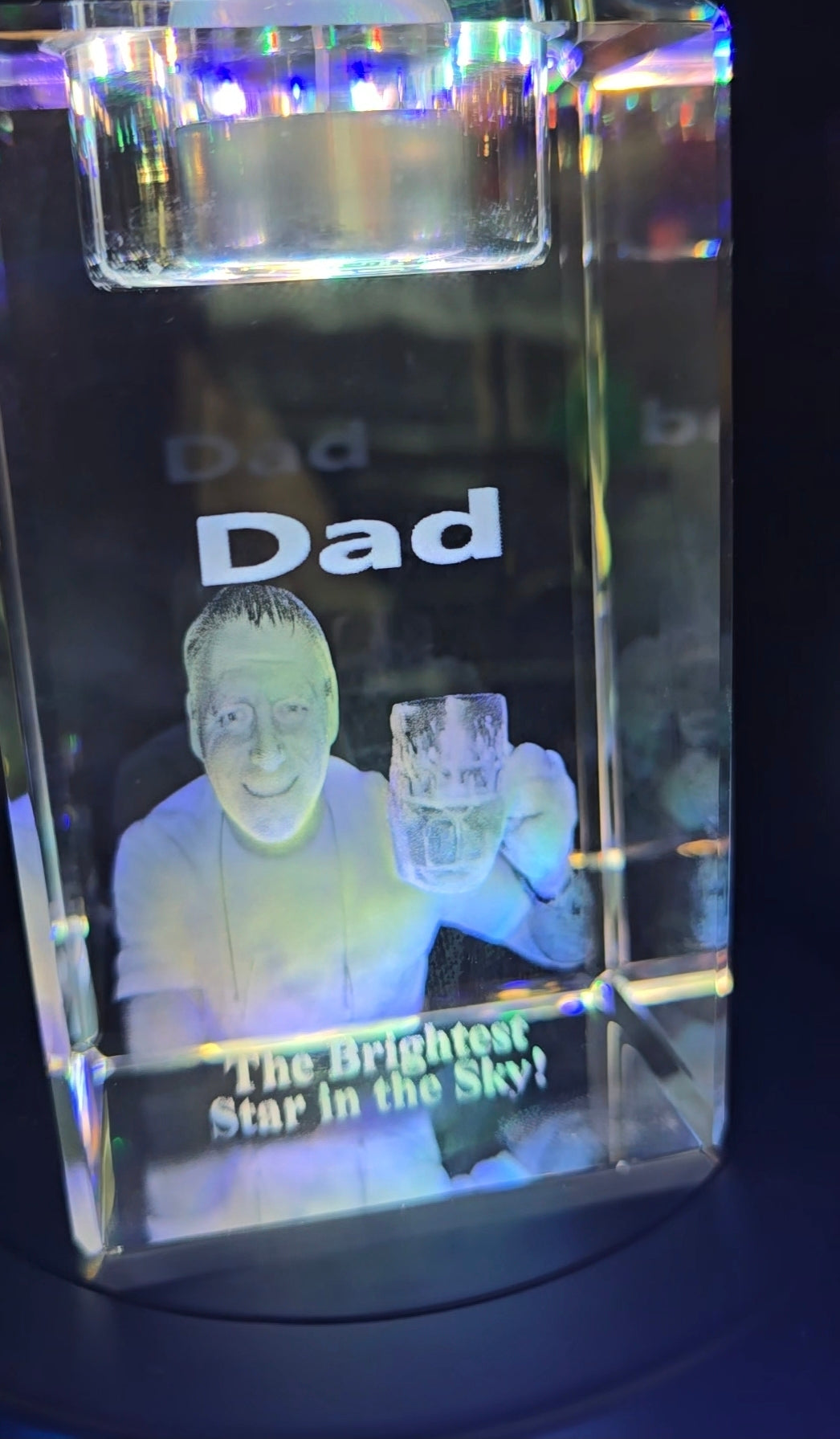 3D Crystal Tea light with Inner Engraved Photo