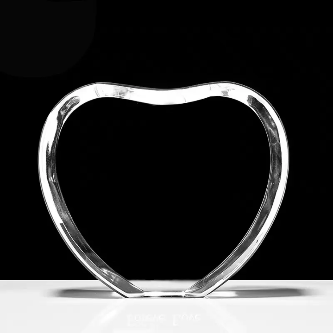 3D Crystal Photo Gift Heart with Inner Engraved Photo 80X70X40mm